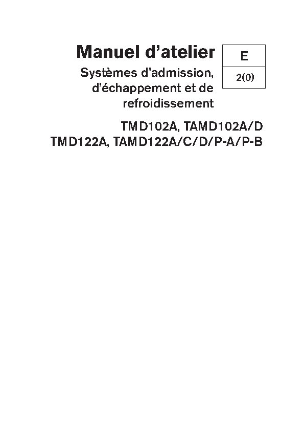 7739961 M.ATELIER D102-D122 Système Adm., Echap., & Refroidissement